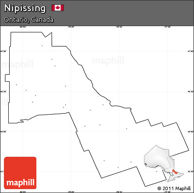 Blank Simple Map of Nipissing, cropped outside, no labels
