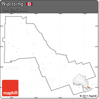 Blank Simple Map of Nipissing, cropped outside, no labels