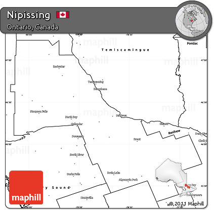 Blank Simple Map of Nipissing