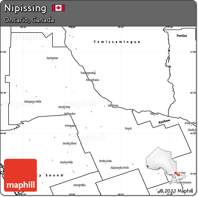 Blank Simple Map of Nipissing