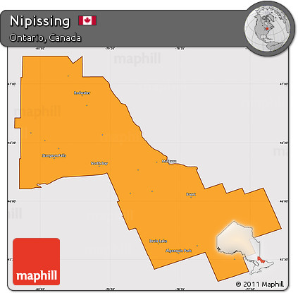 Political Simple Map of Nipissing, cropped outside