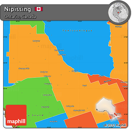 Political Simple Map of Nipissing