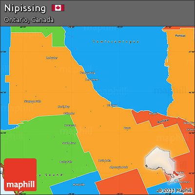 Political Simple Map of Nipissing