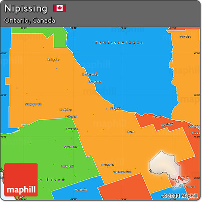 Political Simple Map of Nipissing