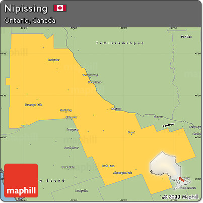 Savanna Style Simple Map of Nipissing