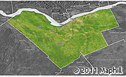 Satellite 3D Map of Ottawa, desaturated