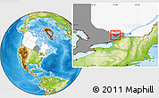 Physical Location Map of Ottawa, highlighted country, highlighted parent region