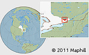 Savanna Style Location Map of Ottawa, highlighted parent region, hill shading