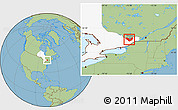 Savanna Style Location Map of Ottawa, highlighted parent region
