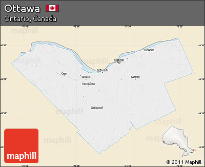 Classic Style Map of Ottawa, single color outside