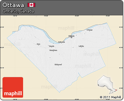 Classic Style Map of Ottawa, single color outside