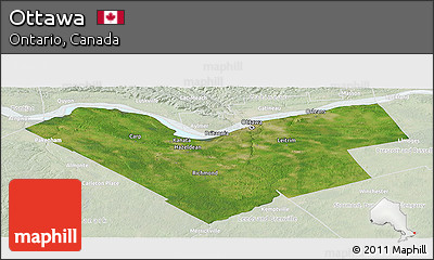Satellite Panoramic Map of Ottawa, lighten