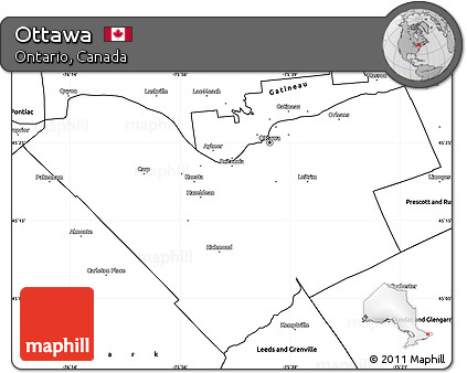 Blank Simple Map of Ottawa