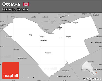 Gray Simple Map of Ottawa