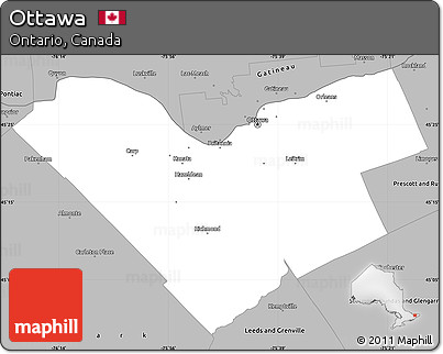 Gray Simple Map of Ottawa
