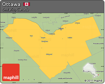 Savanna Style Simple Map of Ottawa