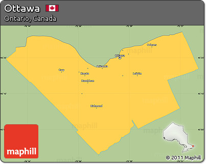 Savanna Style Simple Map of Ottawa, single color outside