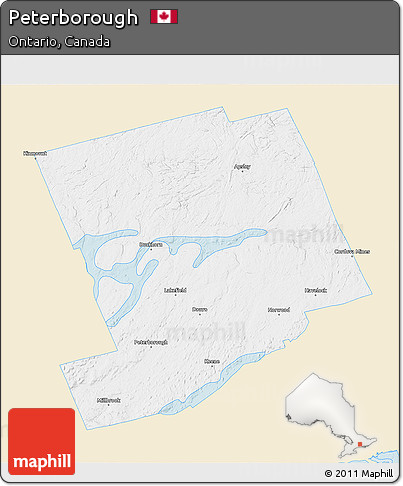 Classic Style 3D Map of Peterborough, single color outside