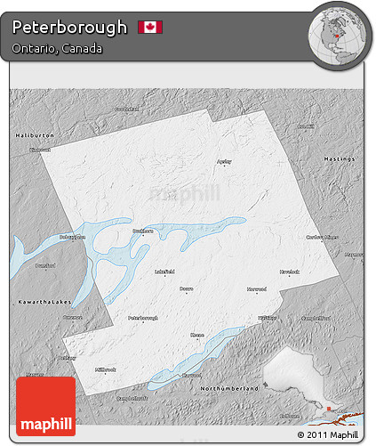 Gray 3D Map of Peterborough