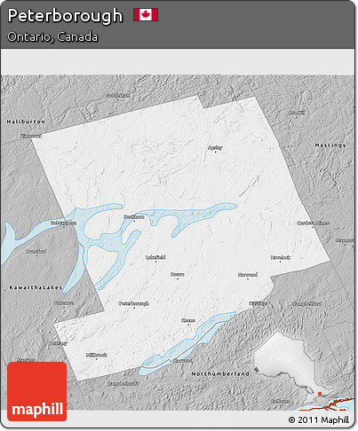 Gray 3D Map of Peterborough