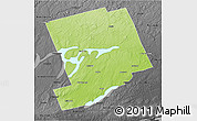 Physical 3D Map of Peterborough, darken, desaturated
