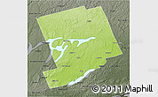 Physical 3D Map of Peterborough, darken, semi-desaturated