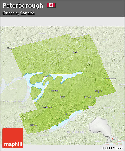 Physical 3D Map of Peterborough, lighten