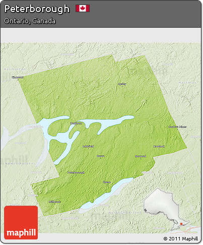 Physical 3D Map of Peterborough, lighten