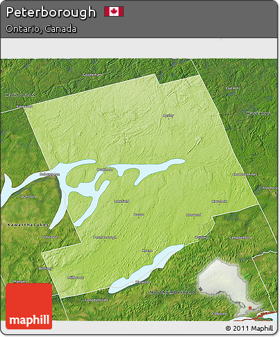 Physical 3D Map of Peterborough, satellite outside