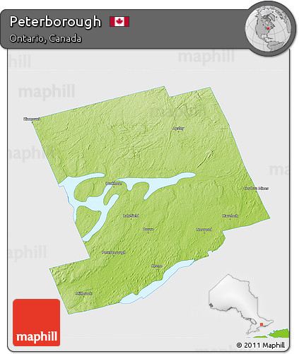 Physical 3D Map of Peterborough, single color outside