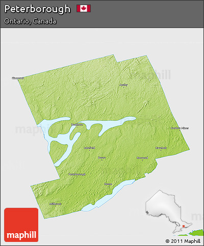 Physical 3D Map of Peterborough, single color outside