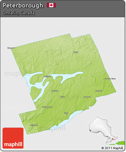Physical 3D Map of Peterborough, single color outside
