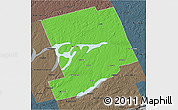 Political 3D Map of Peterborough, darken, semi-desaturated