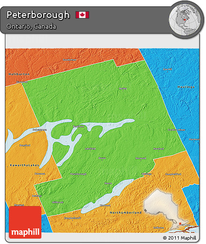 Political 3D Map of Peterborough