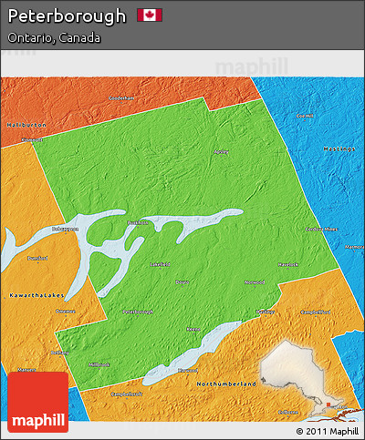 Political 3D Map of Peterborough
