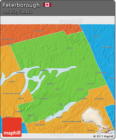 Political 3D Map of Peterborough