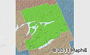 Political 3D Map of Peterborough, semi-desaturated