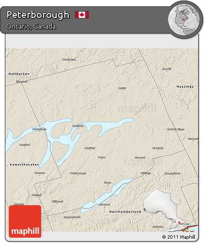 Shaded Relief 3D Map of Peterborough