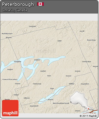 Shaded Relief 3D Map of Peterborough