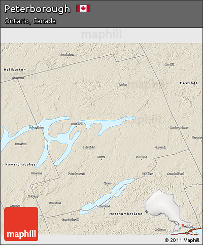 Shaded Relief 3D Map of Peterborough