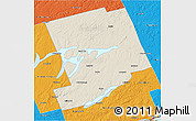 Shaded Relief 3D Map of Peterborough, political outside