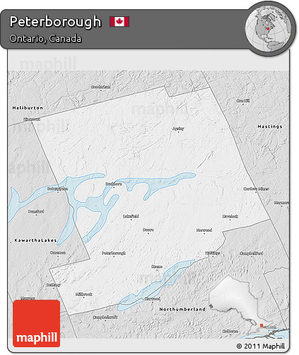 Silver Style 3D Map of Peterborough