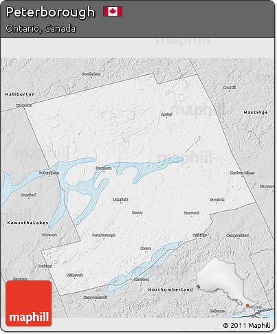 Silver Style 3D Map of Peterborough