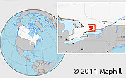 Gray Location Map of Peterborough, highlighted country