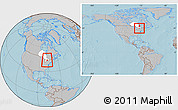 Gray Location Map of Peterborough, highlighted parent region, within the entire country, hill shading