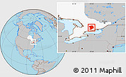 Gray Location Map of Peterborough, highlighted parent region