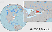 Gray Location Map of Peterborough, hill shading