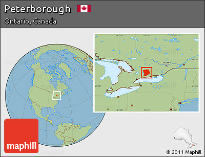 Savanna Style Location Map of Peterborough