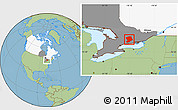 Savanna Style Location Map of Peterborough, highlighted country, highlighted parent region