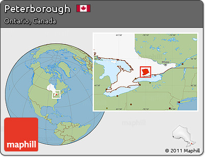 Savanna Style Location Map of Peterborough, highlighted parent region